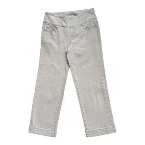 Jag Jeans Pull On Light Beige Cropped Straight Leg Classic Fit Jeans Womens 2